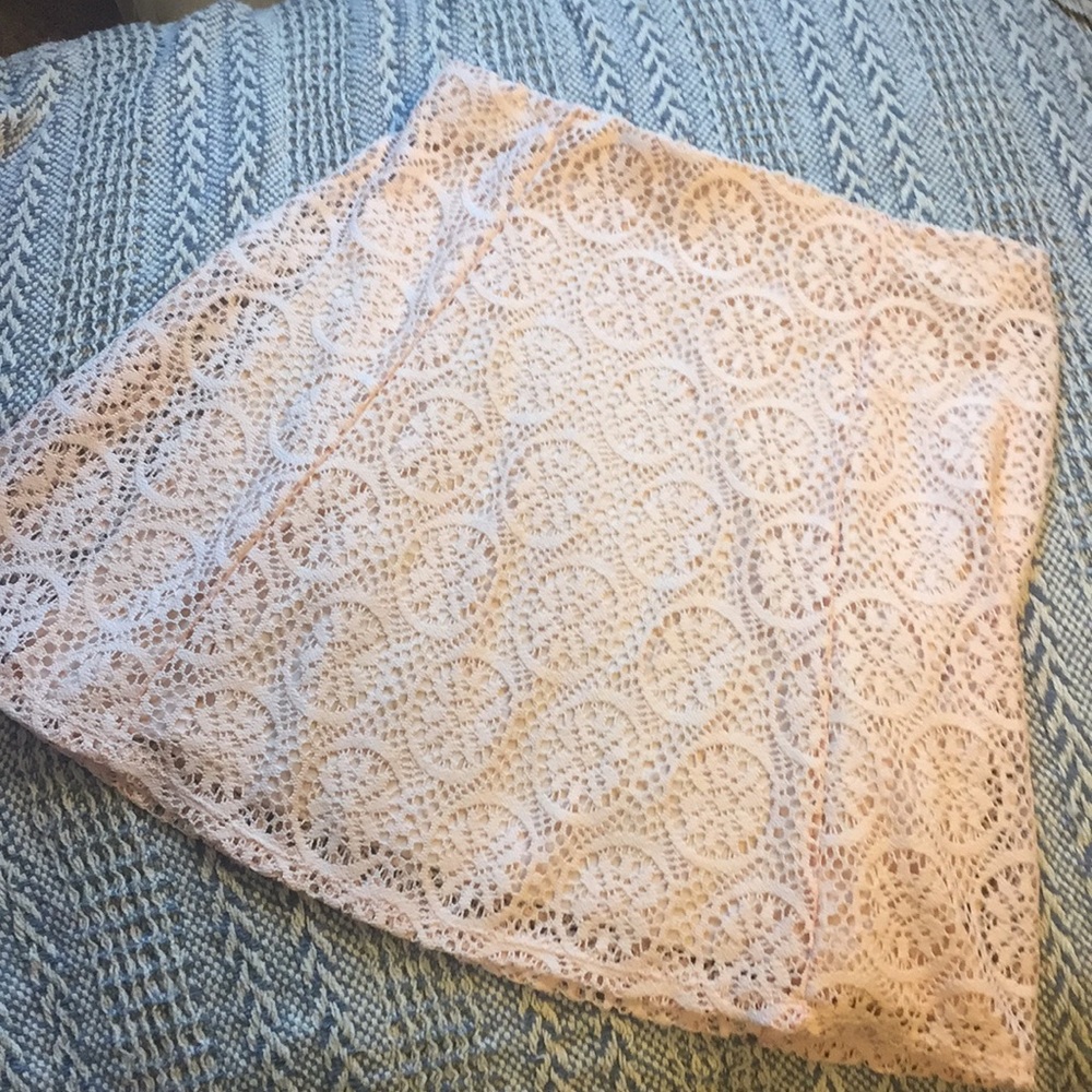 Blush lace skirt